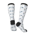 thumbnail image 4 of Fotbe Music Shark print Women's Men's Novelty Crew Socks Cotton Socks Knee High Socks for Walking,Running,Nurses,Pregnancy, 4 of 9