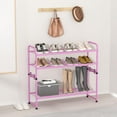 thumbnail image 3 of SUFAUY 2 Tier Metal Shoe Rack for Closet, 33" Wide Shoe Organizer Holds up to 10 Pairs, Pink, 3 of 8