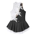 thumbnail image 3 of iiniim Kids Girls Sleeveless Mock Neck Skating Dress Rhinestone Dance Performance Size 6-16 Black 16, 3 of 7