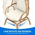 thumbnail image 6 of Uforic Swivel Outdoor egg chair, Rotating Basket Lounge Chair With Cushions - Beige, 6 of 9