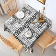 thumbnail image 2 of Black and White Baseball Words Pattern Square Tablecloth,Waterproof Square Table Cover,Wipeable Spillproof Washable Table Cover for Home Kitchen Party Decor 42"X42"(107x107cm), 2 of 6