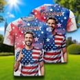 thumbnail image 3 of HOMY GIFTS Men's Custom Face T-Shirt - Patriotic American Flag Explosion Design, Personalized USA Gift, 3 of 11