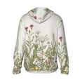 thumbnail image 3 of Uemuo Herbs and Wildflowers Pattern Women's Full Zip UPF 50+ Sun Protection Hoodie Jacket Long Sleeve Sun Shirt Hiking Outdoor Performance with Pockets-X-Large, 3 of 9