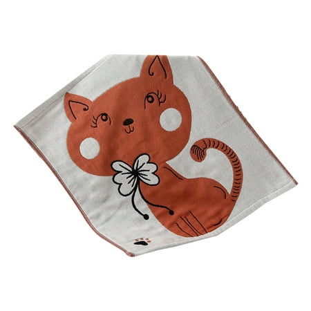

Cotton Gauze Towel Thick Absorbent Adult Kids Handkerchief Cartoon for Cat Jacquard Multifunctional Kitchen Hanging Clot