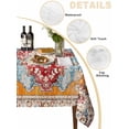 thumbnail image 2 of Vintage Ethnic Table Cloth, Boho Tribes Modern Orange Middle Century Waterproof Tablecloth for Square Tables, Reusable Washable Fabric Table Cover for Restaurant Kitchen Dining Tables 60"x60", 2 of 6