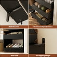 thumbnail image 4 of iSunirm 5FT Closet System with 3 Wooden Drawers, Reversible Closet Organizer with Hanging Rod & Shelf Tower, Sturdy Wardrobe Closet Garment Rack for Bedroom/Closet, 60"W x 80"H x 15"D, Black, 4 of 9