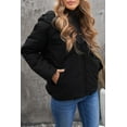 thumbnail image 1 of Women's Black Zipper Hooded Coat with Pocket, 1 of 14