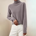 thumbnail image 5 of Fashion Women's Sweater with Turtleneck Loose Fit Long Sleeve Knit Thickened Polyester Perfect for Seasonal Styles, 5 of 8