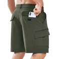 thumbnail image 3 of Pantalones cortos cargo NORTHYARD, ligeros y de secado rápido para hombre, color verde militar, 3 of 6