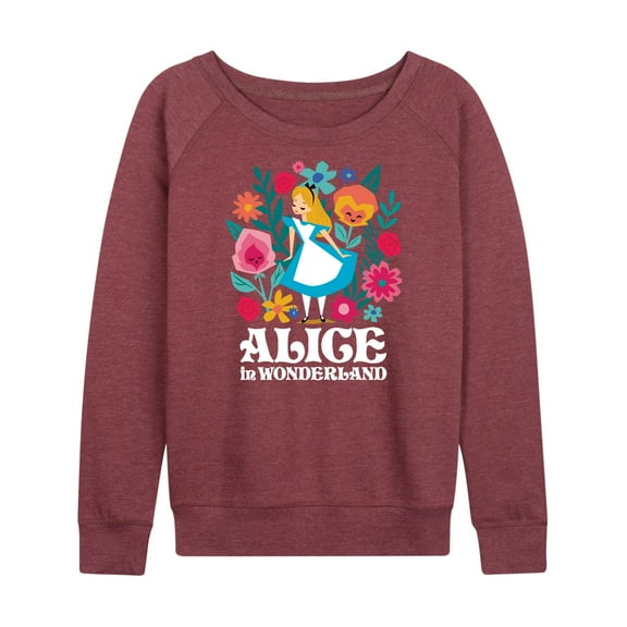 Alice In Wonderland - Wonderland Flowers - Women's Lightweight French Terry Long Sleeve Shirt