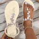 thumbnail image 1 of MKLEKYY Sandalias Planas para Mujer, Nuevas Sandalias de Verano Coreanas Con Diamantes de Imitación y Punta de Clip para Playa de Gran Tamaño, 1 of 3