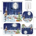 thumbnail image 2 of FMSHPON Night Christmas Landscape Tree 4 Piece Bathroom Set Shower Curtain Bath Rug Contour Mat and Toilet Lid Cover, 2 of 8