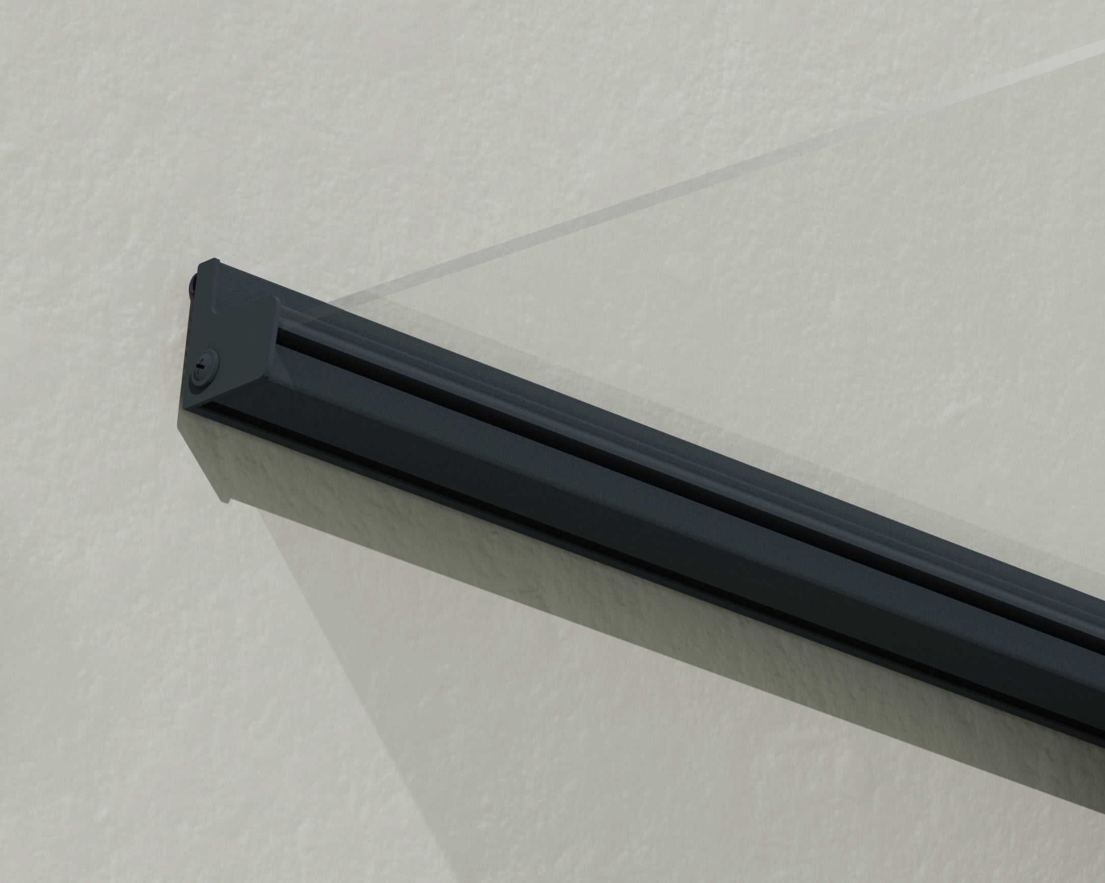 Palram - Canopia Bremen 5' x 3' Gray and Clear Stationary Door Awning with UV Resistant