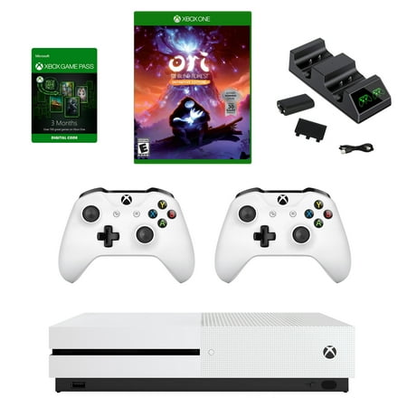 Xbox One S with Ori Game and Dual Dock