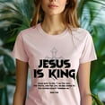 thumbnail image 5 of Jesus Is King T-Shirt | Christian Cross Graphic Bible Verse Tee, Navy, Size M, 5 of 6