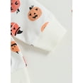 thumbnail image 6 of Newborn Baby Boys Girls Halloween Outfits Long Sleeve Pumpkin Ghost Print Sweatshirt + Elastic Pants Toddler 2Pcs Clothes Set, 6 of 8