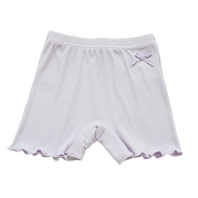 LYMAYTER Girls Solid Ruffle Bike Shorts Toddler Summer Pull On Dance Athletic Under Dress Pants 2-10Y