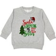 thumbnail image 2 of Inktastic Santa is Promoting Me to Big Sister Green Plaid Tree Toddler Sweatshirt, 2 of 4