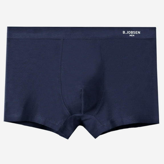 Plus Size Men's Cotton Boxer Briefs - B.JOBSEN MEN, Comfortable Breathable, Dark Blue, 2XL, Classic Style
