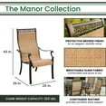 thumbnail image 4 of Hanover Manor 9-Piece Outdoor Dining Set with 8 Sling Dining Chairs and 95-in. x 60-in. Oval Cast-Top Dining Table, 4 of 7