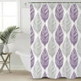 thumbnail image 5 of Grey and Shower Curtain, 60" x 72", Purple Olive Leaf Texture Watercolor Waterproof Bathroom Curtain Washable Shower Curtain Set with 12 Hooks, 5 of 6
