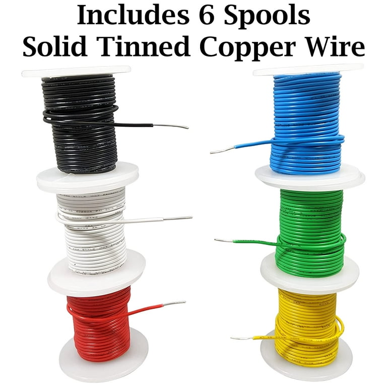 Hook-Up Wire Kit - Solid Wire, 18 Gauge (Six 25 Foot spools)