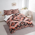 thumbnail image 4 of Manfei Vintage Aztec Tribal 7pcs Bedding Comforter Set,bohemian Flower Floral Queen Bedding Sets,Pink Black Gray Queen Sheet Sets For Girls Kids,Ultra Soft Home Decor Reversible, 4 of 9
