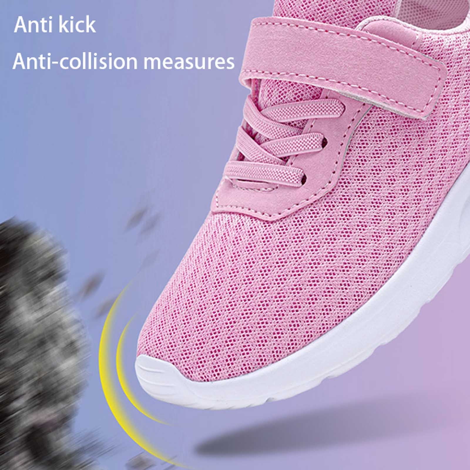 lnmuld Kids Sneakers Girls Sneakers Lightweight Breathable Mesh Running Shoes for Kids Comfortable Fashion Athletic Footwear Solid Color Design Girl Sneakers Size:8-9 Years