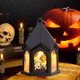 thumbnail image 3 of Lámpara de mano de Halloween Jack-O-Lantern, decoraciones de Halloween, vela electrónica LED, decoración de ambiente, velas fantasma, lámpara de viento para cerca de patio, terraza o patio, 3 of 5