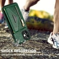 thumbnail image 6 of Dteck Card Holder Wallet Back Case for Apple iPhone 12 6.1-inch,Shockproof Rubber Silicone Bumper PU Leather Card Pocket Hybrid Phone Protective Kickstand Cover with Cross Body Shoulder Strap,Green, 6 of 9