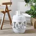 thumbnail image 6 of JONATHAN Y Lucky Coins 16" Chinese Ceramic Drum Garden Stool, White, 6 of 6