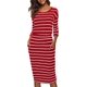 thumbnail image 1 of Vestido de tubo de oficina informal con cuello redondo y manga 3/4 para mujer Fokelyi WMZL-2295-4, 1 of 1