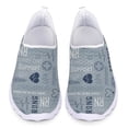 thumbnail image 1 of Zapatillas ligeras de verano para mujer, mocasines planos con estampado de latidos del corazón para enfermera, zapatos de malla transpirables antideslizantes, calzado femenino, 1 of 5