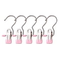 thumbnail image 2 of HonestMatter Clothes Hangers, Pants Hangers with Clips for Trousers, Hangers with Clips Stainless Steel 360 Swivel Hook for Skirts and Towels, 5 Pack, Pink, 2 of 7