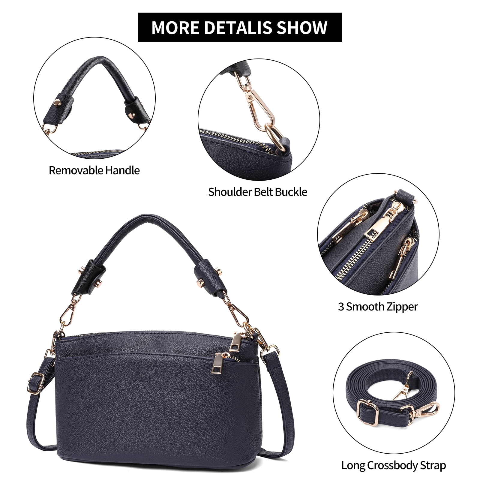 LOUEBICA Crossbody Bag for Women, Vegan Leather Top Handle Handbags Small Shoulder Purse