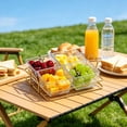 thumbnail image 5 of Clear Acrylic Divided Serving Tray - 4-Compartment Snack Platter for Parties, Fruit, Nuts & Appetizers with Iron Stand, 5 of 7