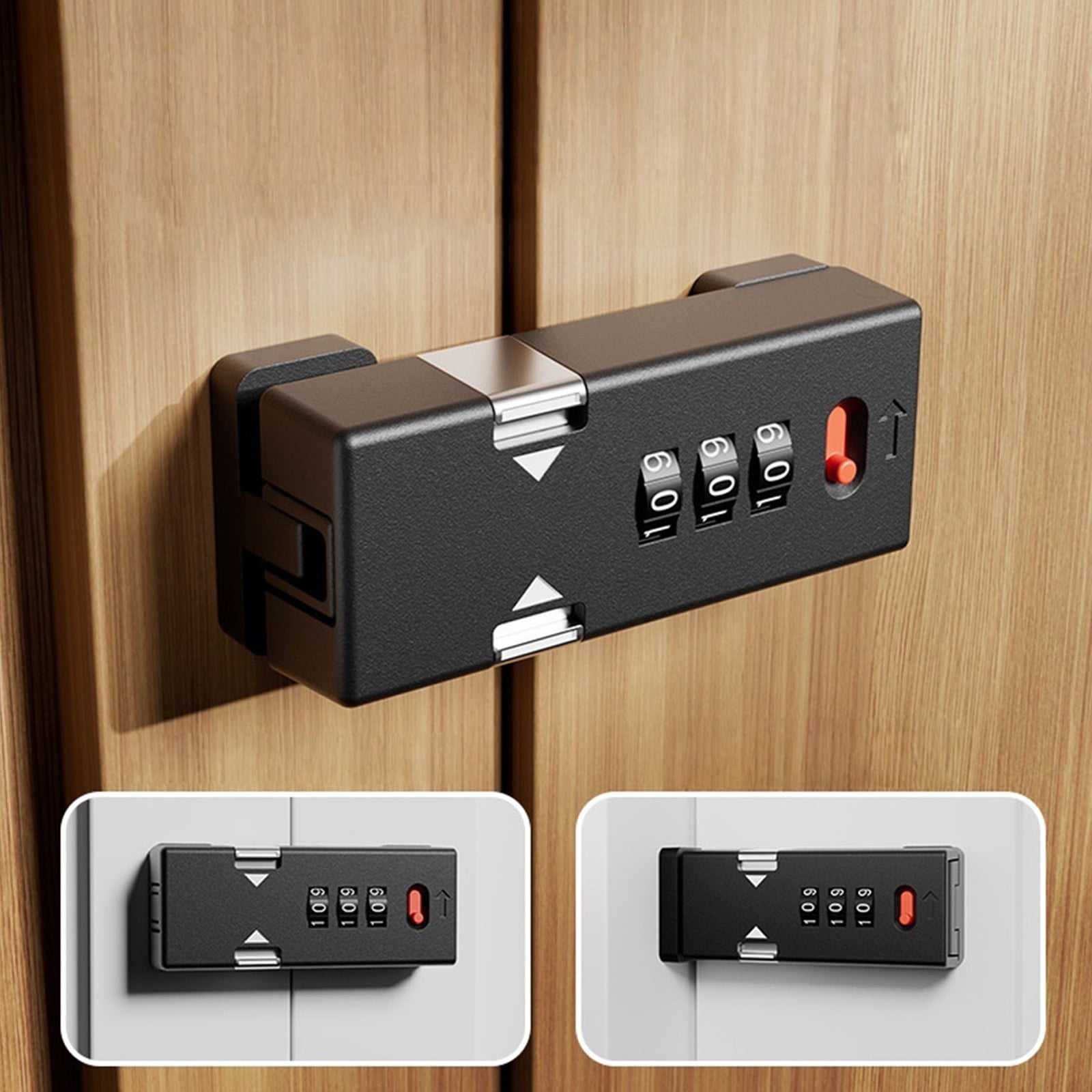 Furniture Security Lock 3 Digit Code Adjustable Cabinet Password Lock Keyless Door Bolt for Cabinets Drawers and Lockers