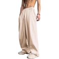 thumbnail image 2 of Men's Wide Leg Sweatpants Elastic Drawstring Waist Baggy Relaxed Fit Soft Daily Gym Lounge Pants with Deep Pockets Beige S, 2 of 10