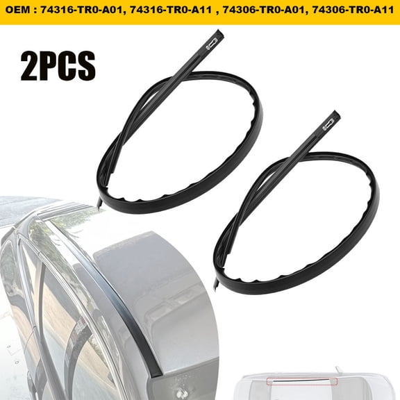 2X Roof Weatherstrip Trim Rubber Drip Stripping For 2012-2015 Honda Civic 4-Door