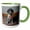 Green/White, variant on 3drose, German Shorthaired Pointer Puppy with Red Heart, 3drsmm, 15oz Two-tone Black Mug