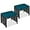 Peacock Blue/Black, variant on WgoodW Set of 2 Wicker Ottomans, Multipurpose Outdoor Furniture for Patio, Backyard, Additional Seating, Footrest, Side Table w/Removable Cushions, Steel Frame - Gray/Cream