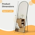 thumbnail image 6 of SIMENMAX 64"x21" Full Length Mirror, Full Body Mirror Floor Mirror Standing Hanging or Leaning Wall, Wall Mirror with Stand Aluminum Alloy Thin Frame for Bedroom Cloakroom, Black, 6 of 6