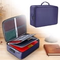 thumbnail image 2 of Document Bag With Lock Rectangular Fabric Fireproof 3 Layer File Storage Case With Water Zipper Portable Travel Organizer For Laptop Files Certificates Home, 2 of 7