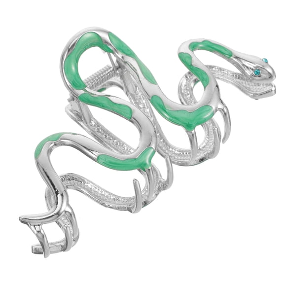 TEHAUX Fashion Hair Clip Snake Hairpin Metal Green 1Set Fix Hair Women