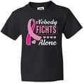 thumbnail image 3 of Inktastic Breast Cancer Awareness Nobody Fights Alone Pink Ribbon Youth T-Shirt, 3 of 5
