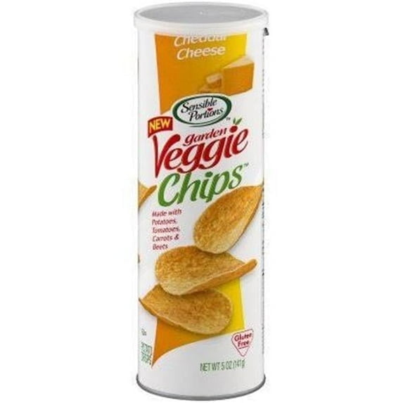 Sensible Portions Garden Veggie Chip Canister Cheddar Cheese - 5 oz Pack of 4