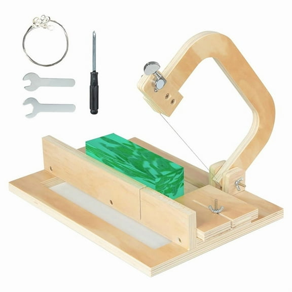 Adjustable Wire Soap Cutter, Wooden Soap Making Supplies with Replaced Stainless Steel Wires for Handmade