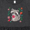 thumbnail image 4 of Inktastic Woodland Raccoon Spring Flowers Girls Toddler Dress, 4 of 5