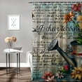 thumbnail image 2 of Chilfamy Rustic Farmhouse Shower Curtain Retro Butterfly Floral Flower Postive Inspirational Quotes Plant Botanical Nature Country Bathroom Decor Set Fabric White, 2 of 7