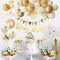 thumbnail image 3 of BIRLON Boy or Girls Baby Shower Balloon, Baby Shower Party Decorations with Mummy to be Sash and Banner(White Gold), 3 of 6